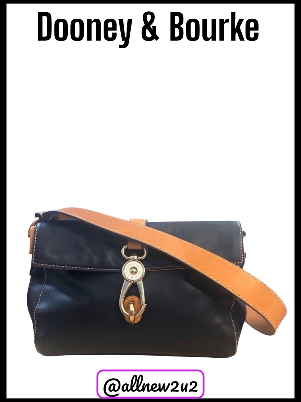 Dooney & Bourke Smooth Leather Libby Hobo Bag Midnight Blue